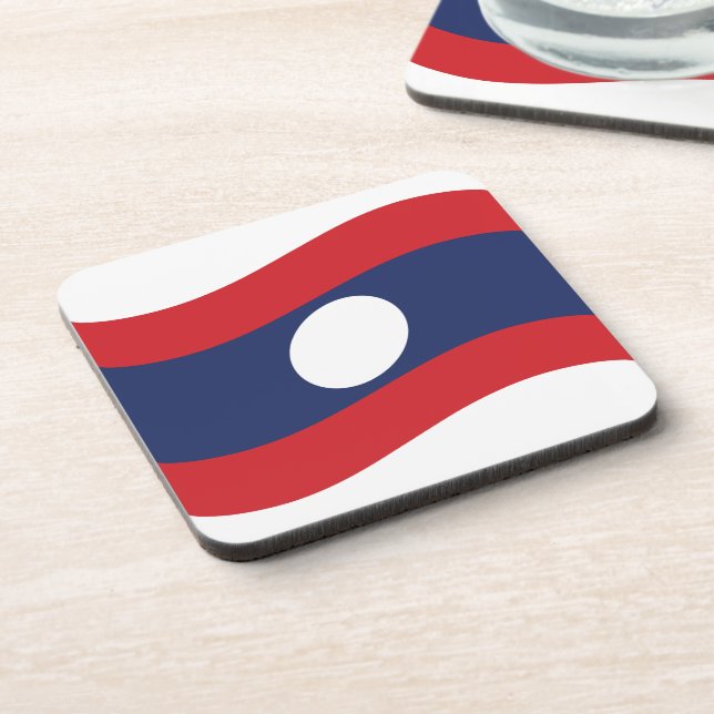 Posavasos Ola de bandera de Laos (Lado Izquierdo)