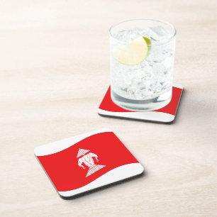 Posavasos Ola de la bandera del elefante de tres cabezas de