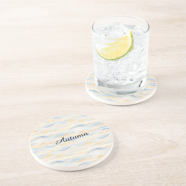 Posavasos Olas Azules Melocotón Crema (Lado)