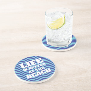 Posavasos Olas de agua de mar del océano azul líneas superfi