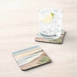 Posavasos Olas de Playa | Acuarela de Océano Costero
