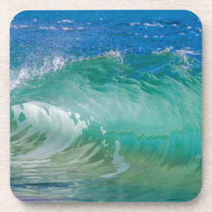 Posavasos Olas de playa de verano del océano azul