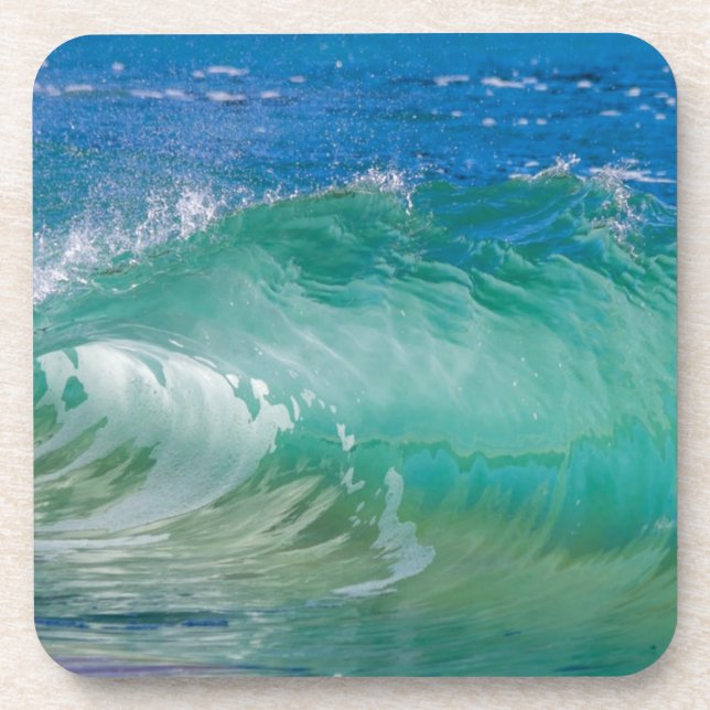 Posavasos Olas de playa de verano del océano azul (Frente)