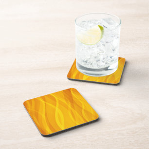 Posavasos Olas de tejido dorado ambientadas con 6 ruedas de