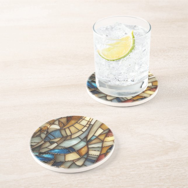 Posavasos Olas de Vidrio Teñido (Lado)