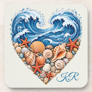 Posavasos Olas del Corazón del Océano Conchas Marinas – Pers