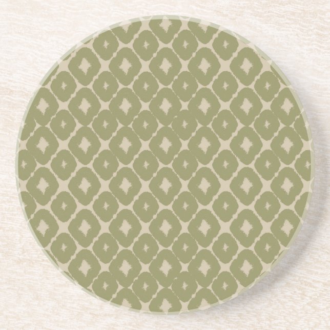 Posavasos Olive and cream Boho Geometric Throw Pillow (Frente)