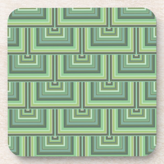 Posavasos Olive green stripes square scales pattern (Frente)
