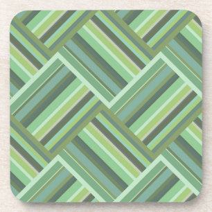 Posavasos Olive green stripes weave