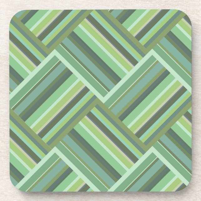 Posavasos Olive green stripes weave (Frente)