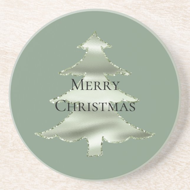 Posavasos Olive Pistachio Mint Green Christmas Tree (Frente)