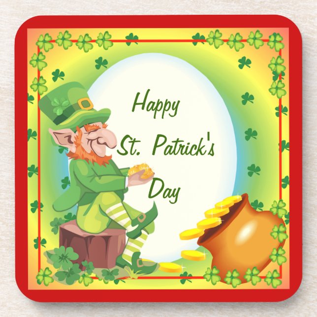 Posavasos Olla de Oro de Duende Irlandés (Frente)
