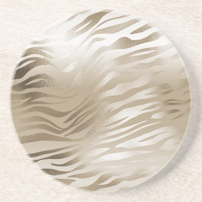 Posavasos Ombre de impresión de cebra y leopardo dorado     (Frente)