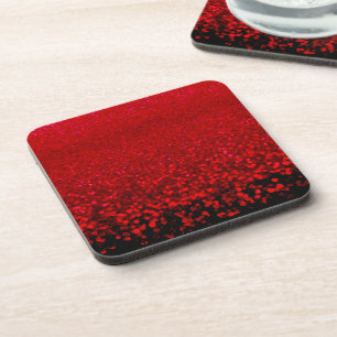 Posavasos Ombre purpurina rojo y negro