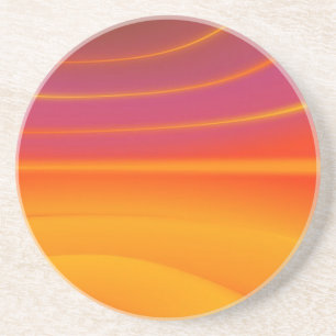 Posavasos ondas abstractas naranja arenisca de montaña