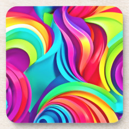 Posavasos Ondas abstractas vibrantes en color dinámico