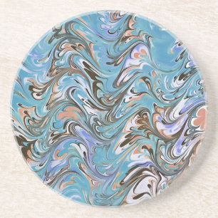 Posavasos Ondas En El Arte Abstracto De La Pura Acrílica Azu