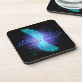 Posavasos Ondas modernas de sonido brillante neón