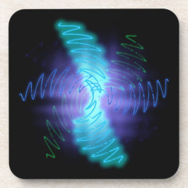 Posavasos Ondas modernas de sonido brillante neón