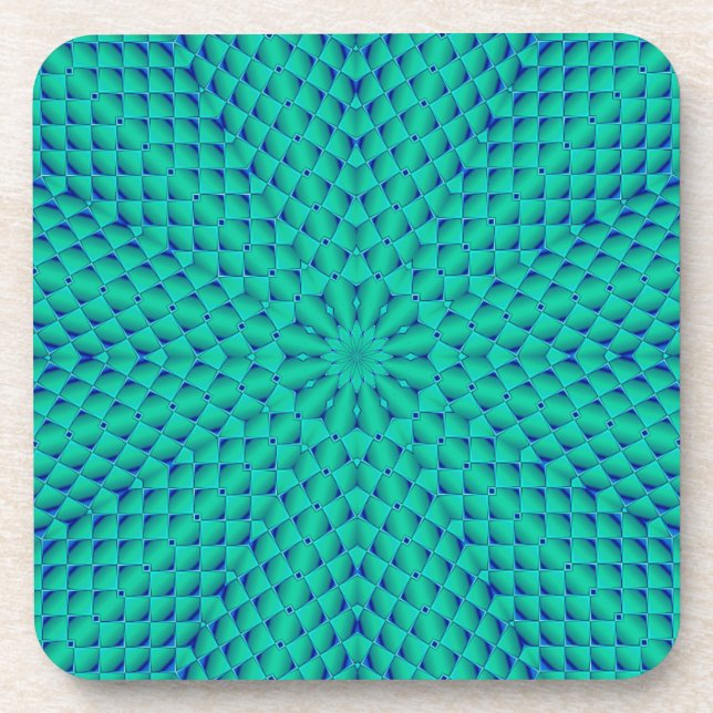 Posavasos Ondas verdes y azules (Frente)