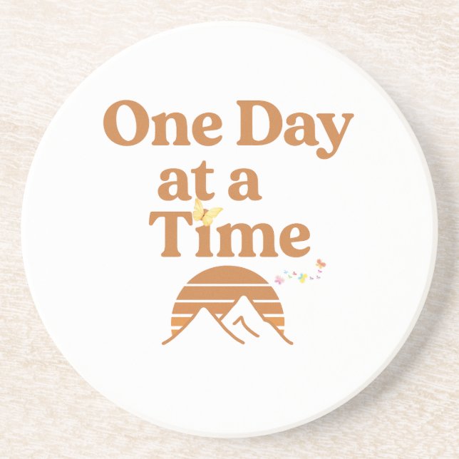 Posavasos One Day at a Time Sandstone Coaster  (Frente)