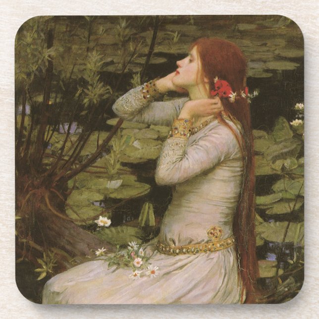 Posavasos Ophelia por el estanque de John William Waterhouse (Frente)