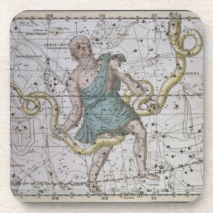 Posavasos Ophiuchus o Serpentarius, 'de un atlas celestial