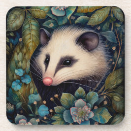 Posavasos Oposom in the Brambles Hard Plastic Coaster