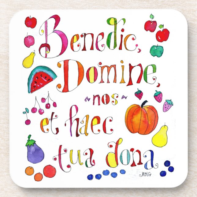 Posavasos Oración de Gratitud Latina - Benditos Somos El Señ (Frente)