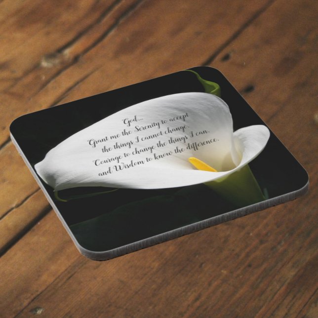 Posavasos Oración de Serenity Calla Lily Bloom Floral (In Situ Angled)
