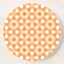Posavasos Orange White Checker Diamond Plaid Pattern