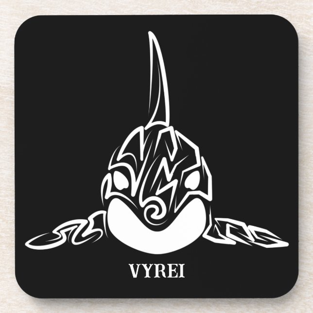 Posavasos Orca tribal negra y blanca (Frente)