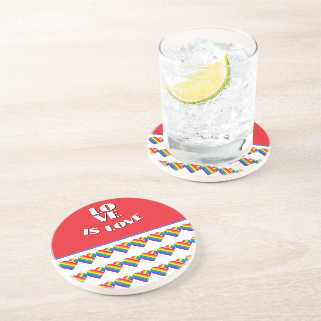 Posavasos Orgullo Arcoíris Corazón  (Lado)