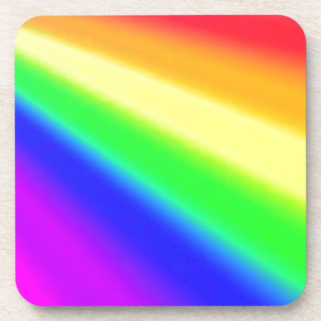 Posavasos Orgullo crudo arcoiris multicolor (Frente)