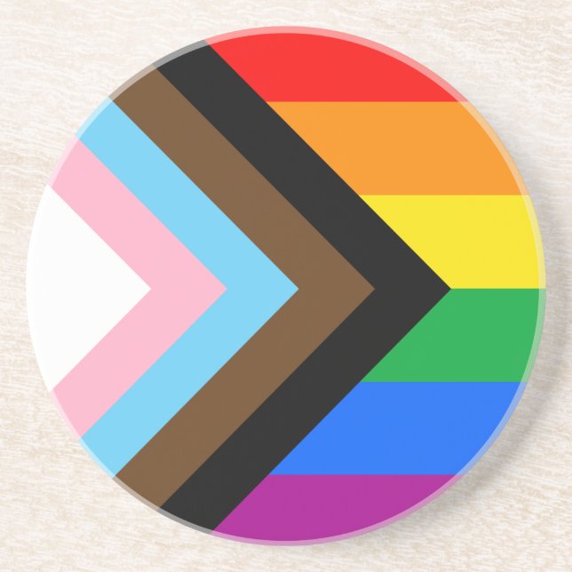 Posavasos Orgullo de progreso LGBTQ+ (Frente)