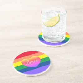 Posavasos Orgullo gay Bandera Arcoiris Corazón LGBTQ