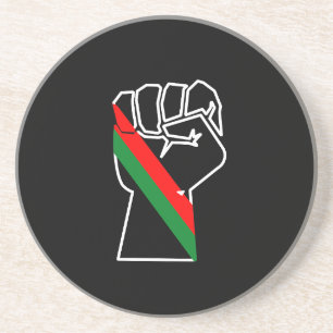 Posavasos orgullo negro bandera panafricana roja verde puño