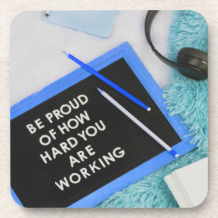 Posavasos Orgulloso de trabajar duro y motivacional