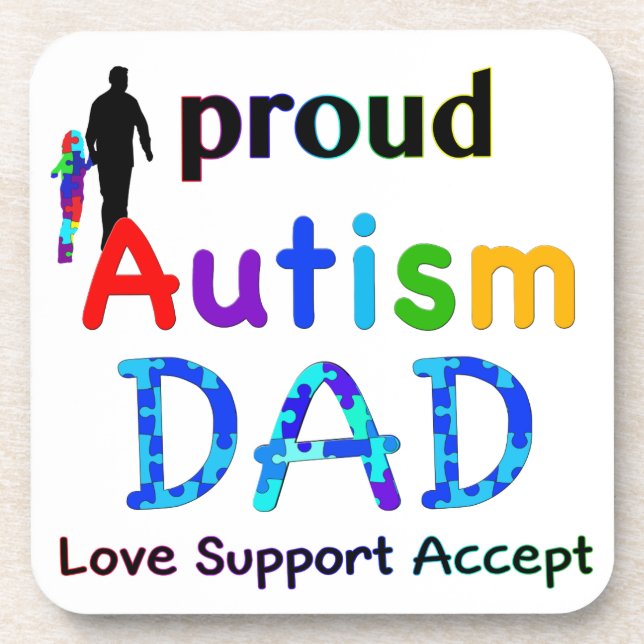 Posavasos Orgulloso padre del autismo (Frente)