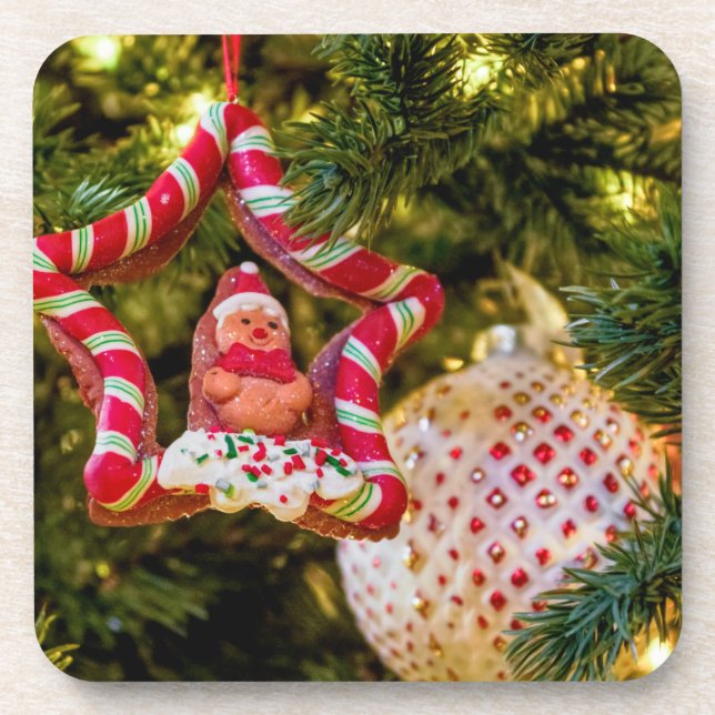 Posavasos Ornamento de Navidad de Gingerbread (Frente)