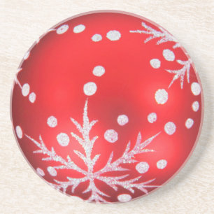 Posavasos Ornamento de Navidad Rojo