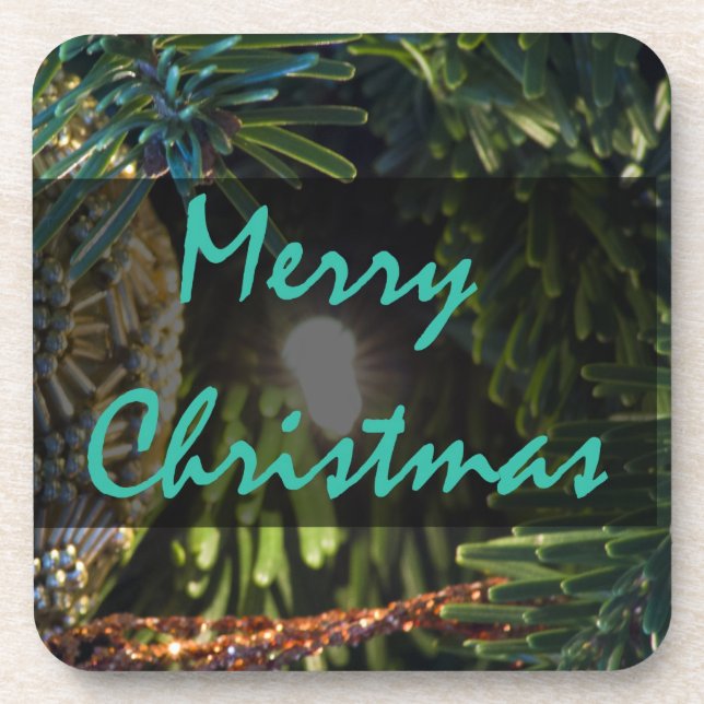 Posavasos Ornamento de oro navideño (Frente)