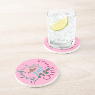 Posavasos Ornamento de pájaro mistletoe 2024 para Navidades