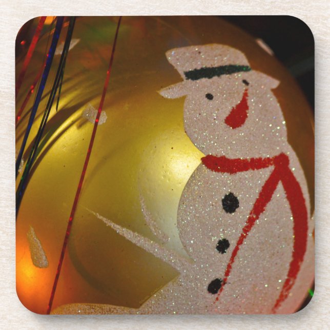 Posavasos Ornamento de Snowman espumoso (Frente)