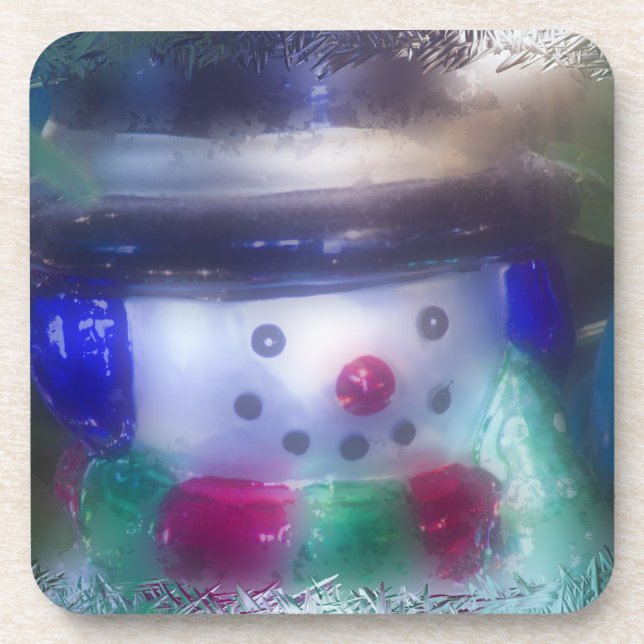 Posavasos Ornamento escarpado de Snowman (Frente)