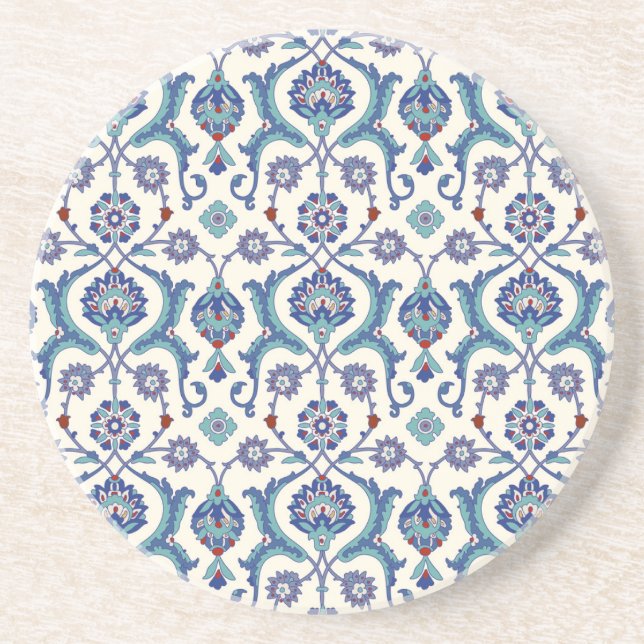 Posavasos Ornamento floral: Patrón árabe tradicional. (Frente)
