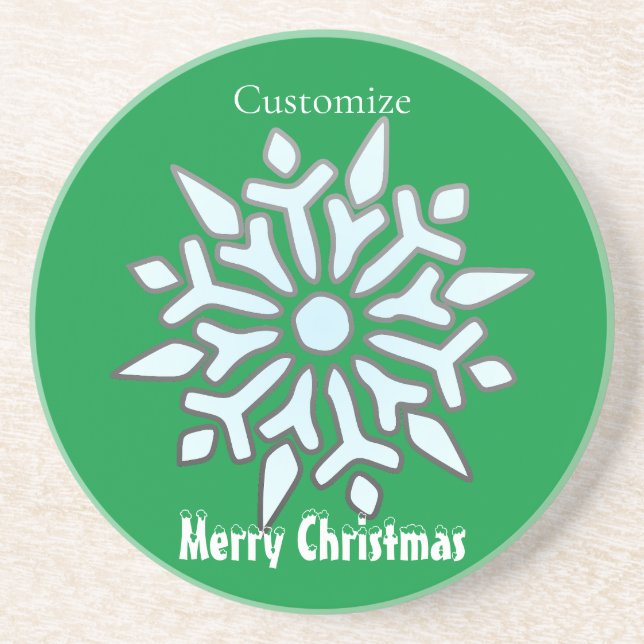 Posavasos Ornamento navideño de Snowflake Thunder_Cove (Frente)