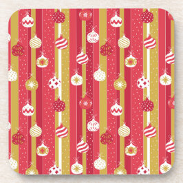 Posavasos Ornamentos del árbol de navidad rojo amarillo