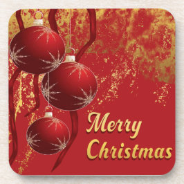 Posavasos Ornamentos navideños de lujo rojo y oro