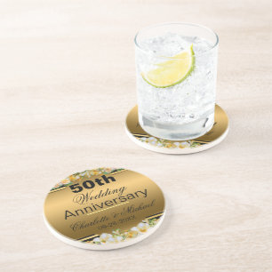 Posavasos Oro 50° Aniversario Boda